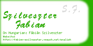 szilveszter fabian business card