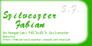 szilveszter fabian business card